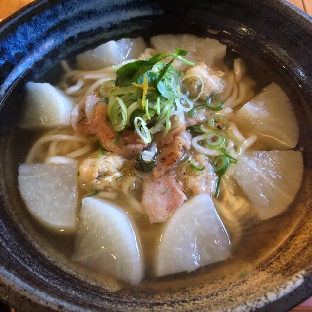 Snapdishの料理写真:ふろふき大根と豚肉生姜うどん|いだっちさん