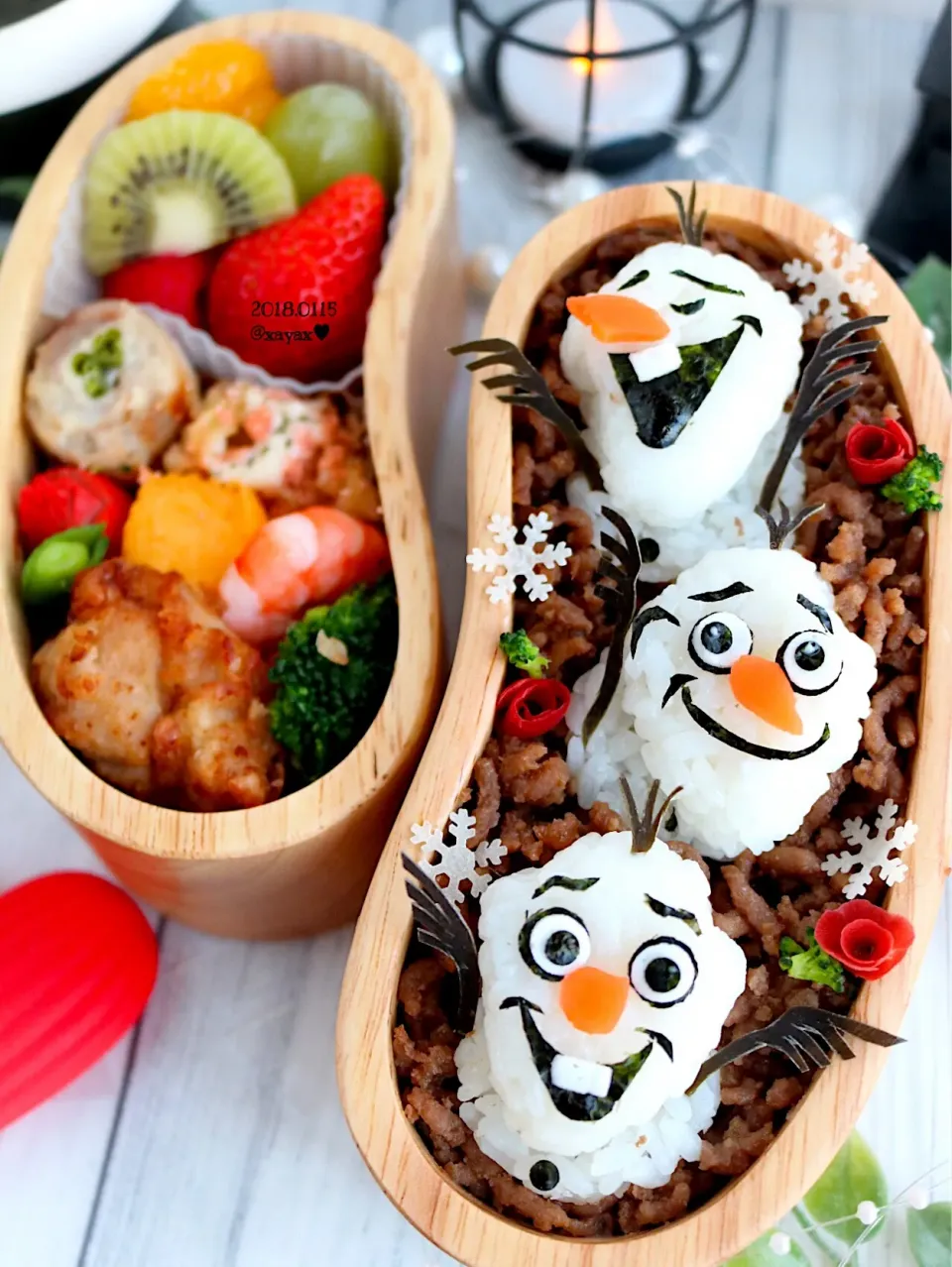 オラフでそぼろ弁当⛄|あーたんさん