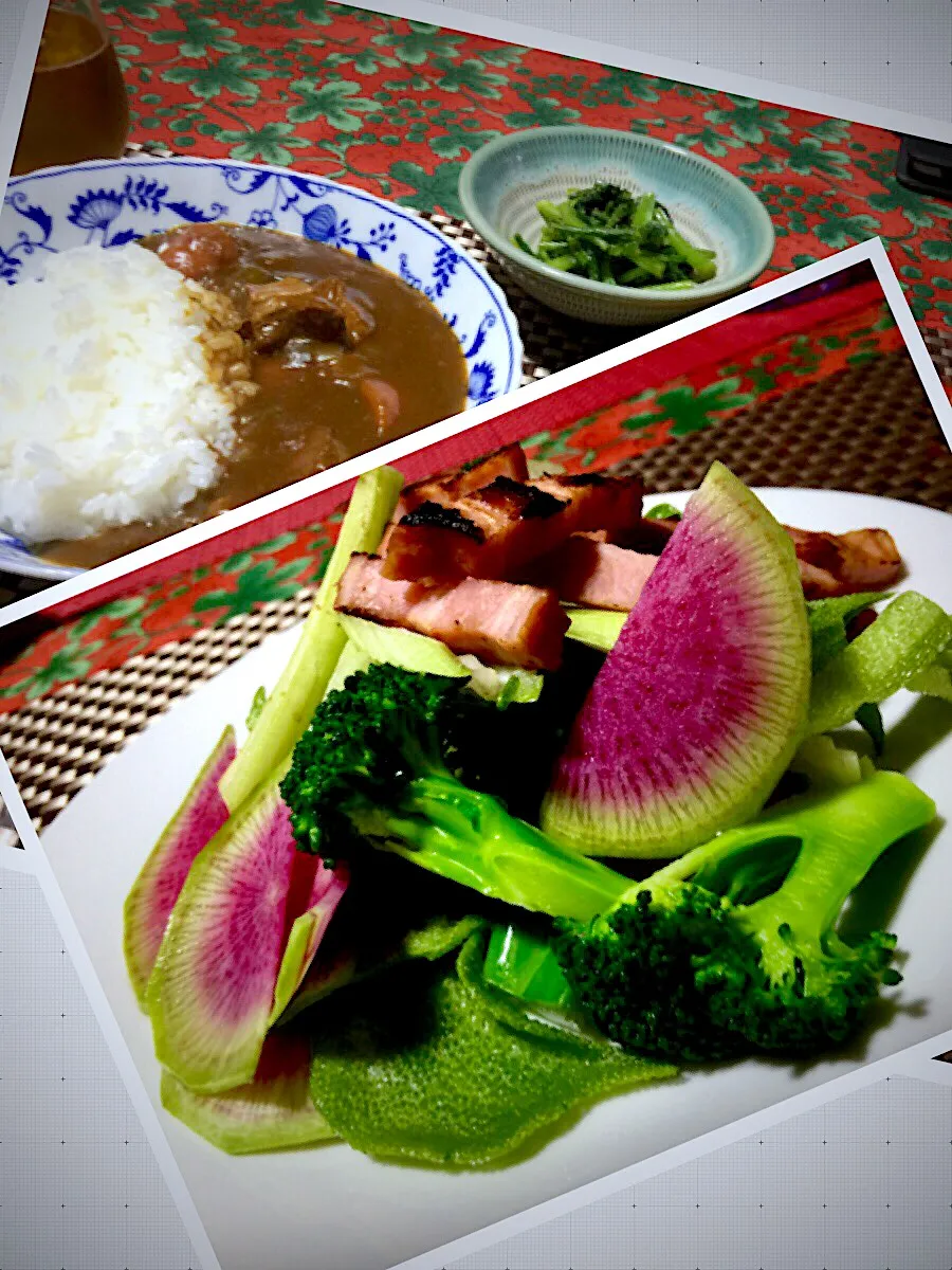 カレー🍛と🥗シャキシャキサラダ|keikoさん