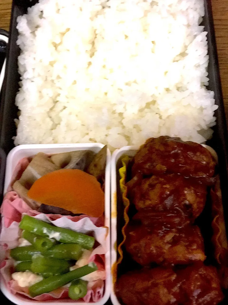 またまたハンバーグ弁当|白さくさん