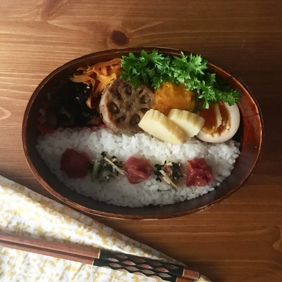 Snapdishの料理写真:レンコンのはさみ焼き弁当😋|りよさん