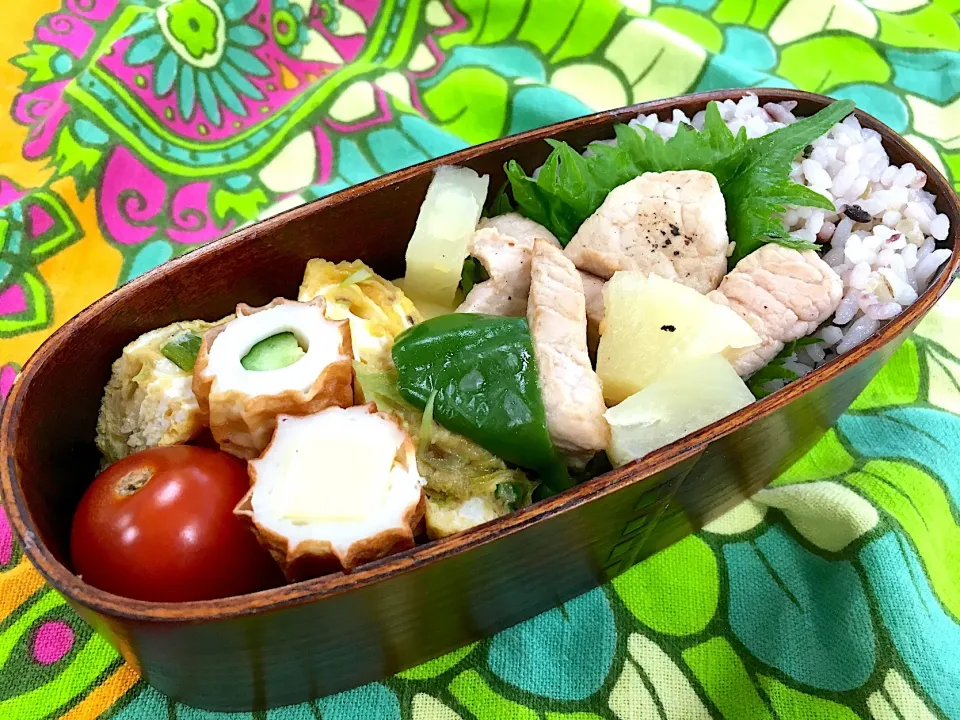 Snapdishの料理写真:豚肉とパイナップルのソテー弁当|Naoko Miyataさん