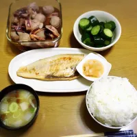 イカと里芋の煮物 #焼魚定食