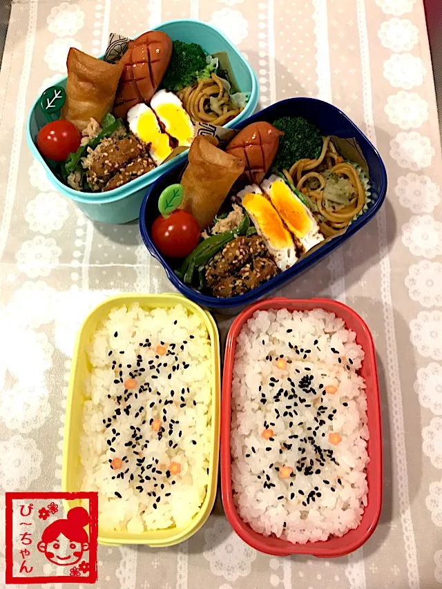 Snapdishの料理写真:姉妹☆高校生弁当😊447日目と128日目|☆ぴ〜ちゃん☆さん