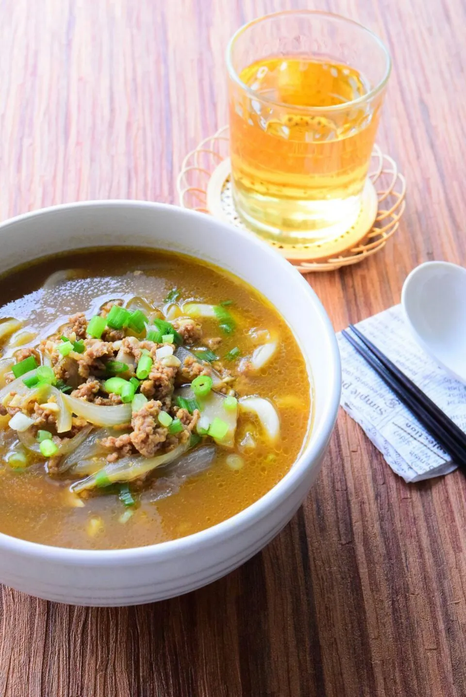 ひき肉と野菜のカレーうどんのレシピ|アマイモノ・クウ蔵さん