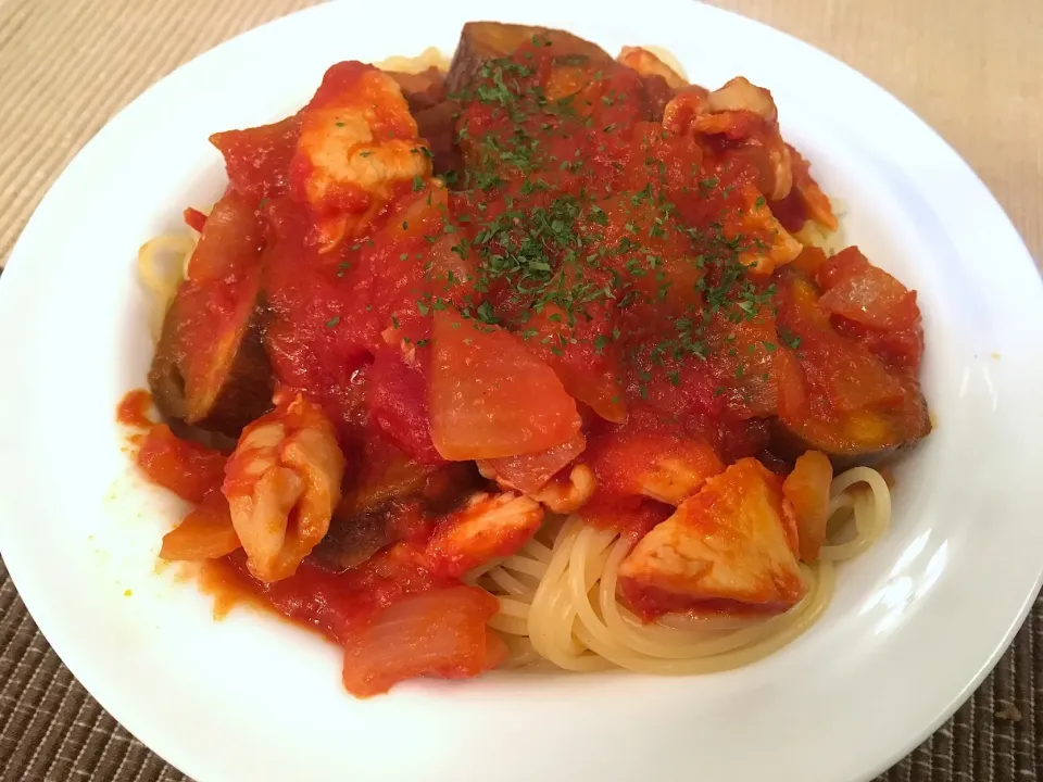 鶏むね肉のトマトソースパスタ|cantabileさん