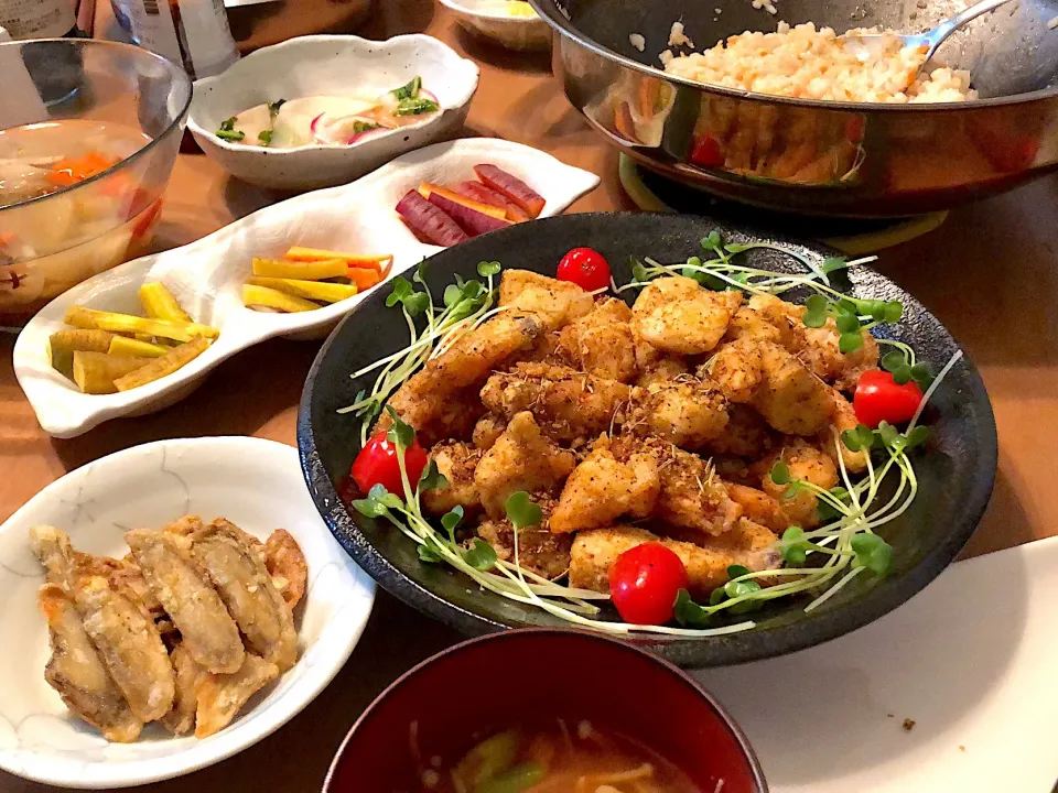 チキンスティック、ささみ、高野豆腐のスパイス揚げ|横井朱里さん