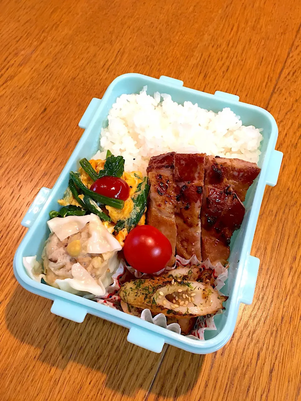 高校生息子のお弁当  豚ロールの味噌漬けグリル焼き|まつださんさん