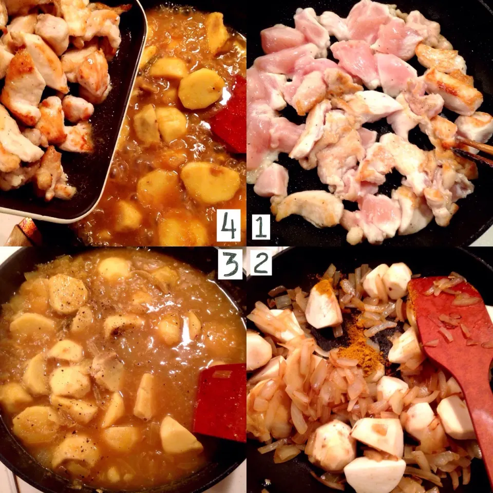 Snapdishの料理写真:ふじたかなさんの料理 里芋と鶏ムネ肉の時短フライパンカレー☆ - ふじたかなの"いつも美味しい！もの探し"|ふじたかなさん