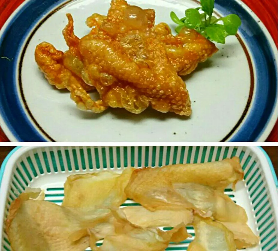 干し鶏皮のパリパリ揚げ|あらいぐまのしっぽさん