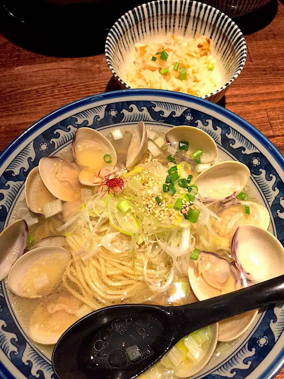 Snapdishの料理写真:はまぐりラーメン+ミニ帆立ごはん@四代目 ひのでや（蓮田）|Kazuya Miyukiさん