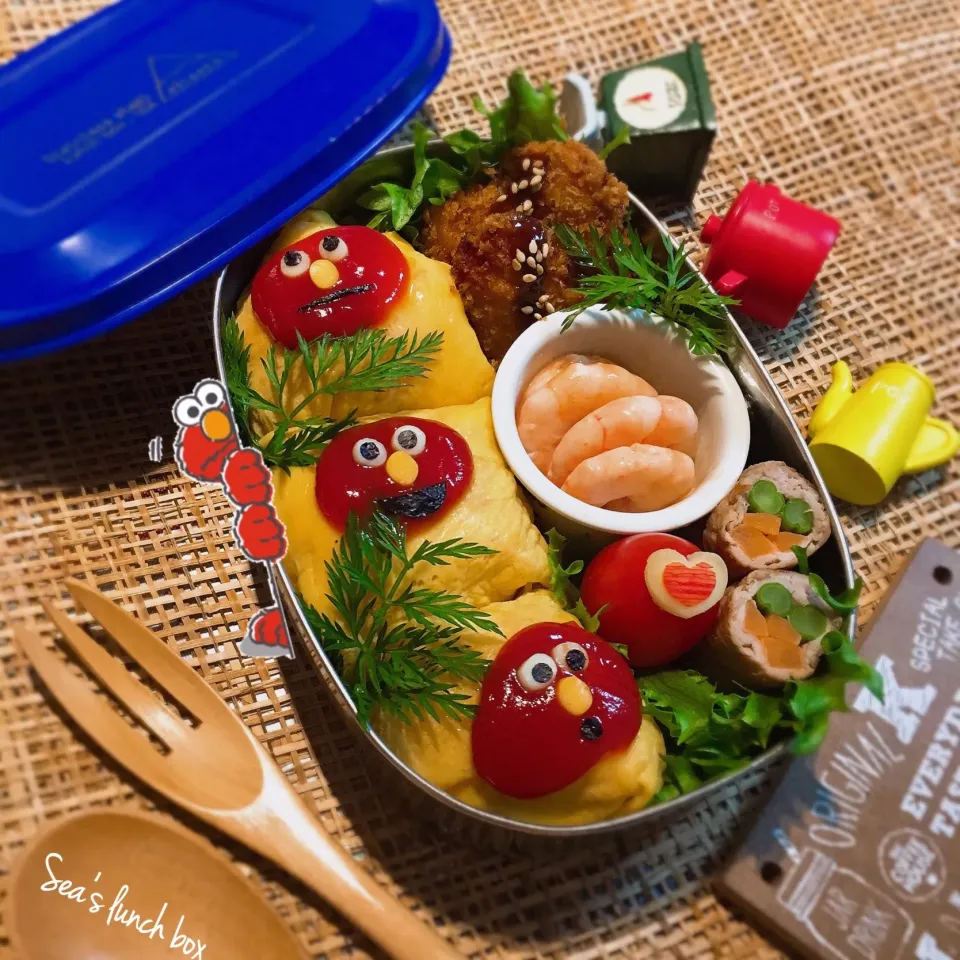 エルモのオムライス弁当🥚|seaさん