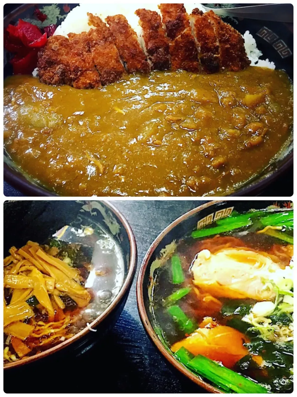 Snapdishの料理写真:味の終着駅 次郎長本店 ギブアップしたくなる😂大盛りカレー 大盛りメンマラーメン ニンニクラーメンジャンボ|佐野未起さん