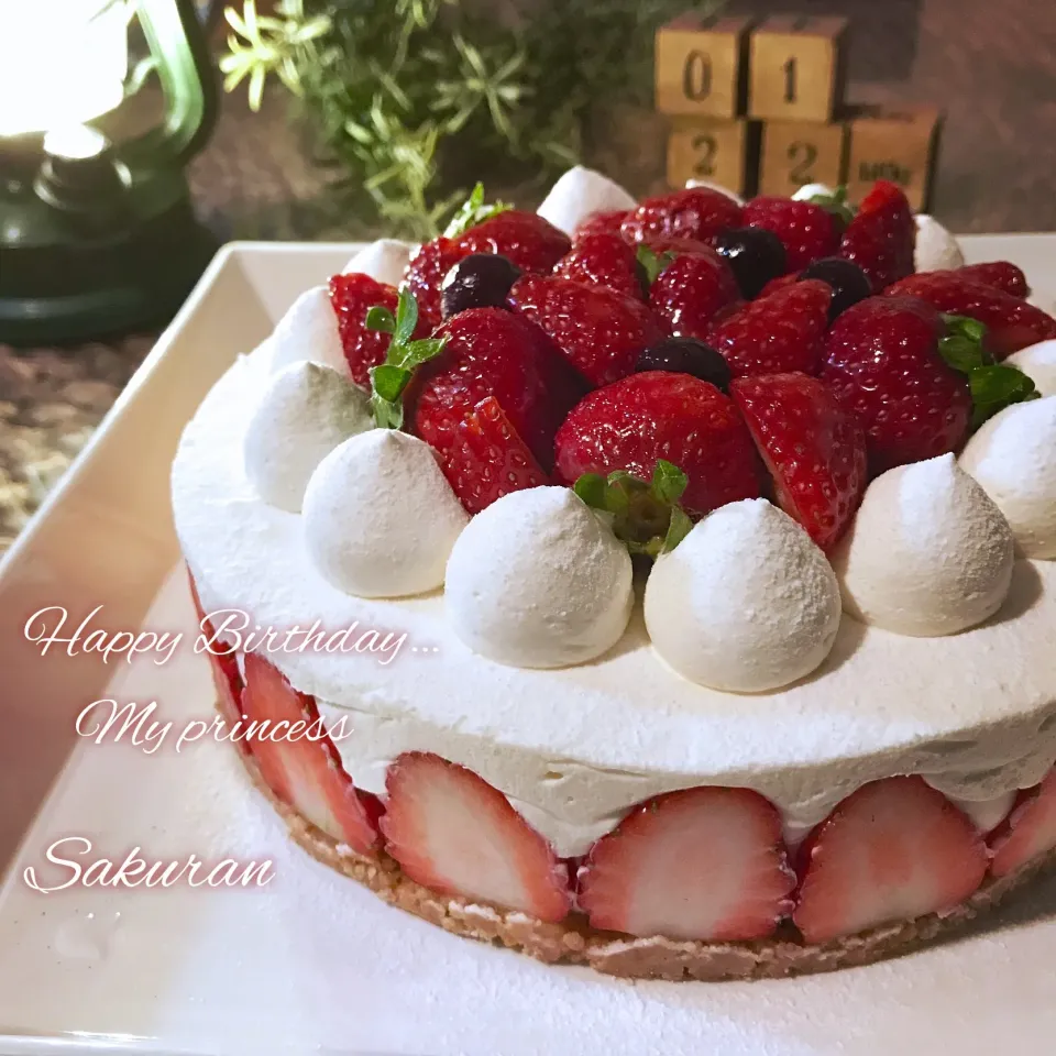 姫の Birthday Cake❤︎スフレレアチーズケーキ|Sakuranさん