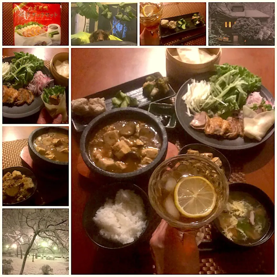 Today‘s Dinner🍴前菜･北京烤鴨･麻婆豆腐･西紅柿玉子湯|🌈Ami🍻さん