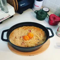 Snapdishの料理写真:ワンポットパスタ⭐️トマトカルボナーラ|PPPさん