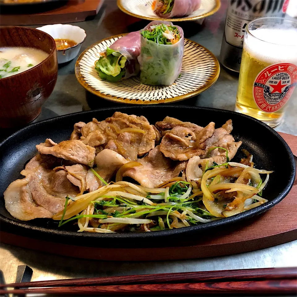 豚の生姜焼きと呉春の粕汁でアテごはん😋|nao子さん