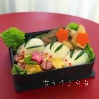 Snapdishの料理写真:#雪うさぎ弁当|yumiさん