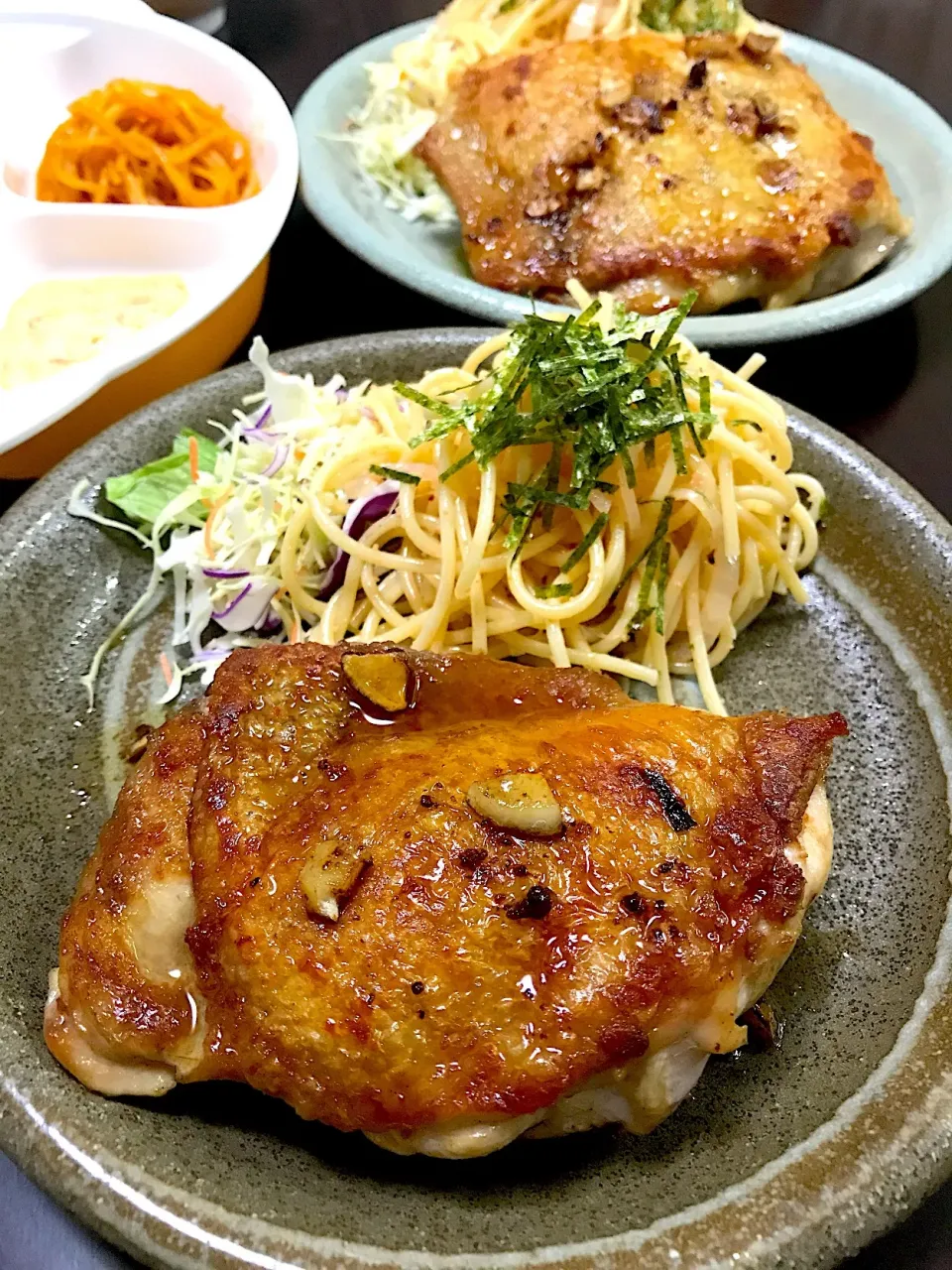 チキンステーキ♡ たらこパスタ🍝|yumikoさん