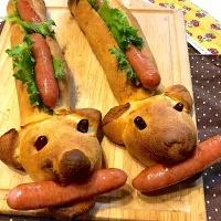 Snapdishの料理写真:戌年のホットドッグ|かずさん