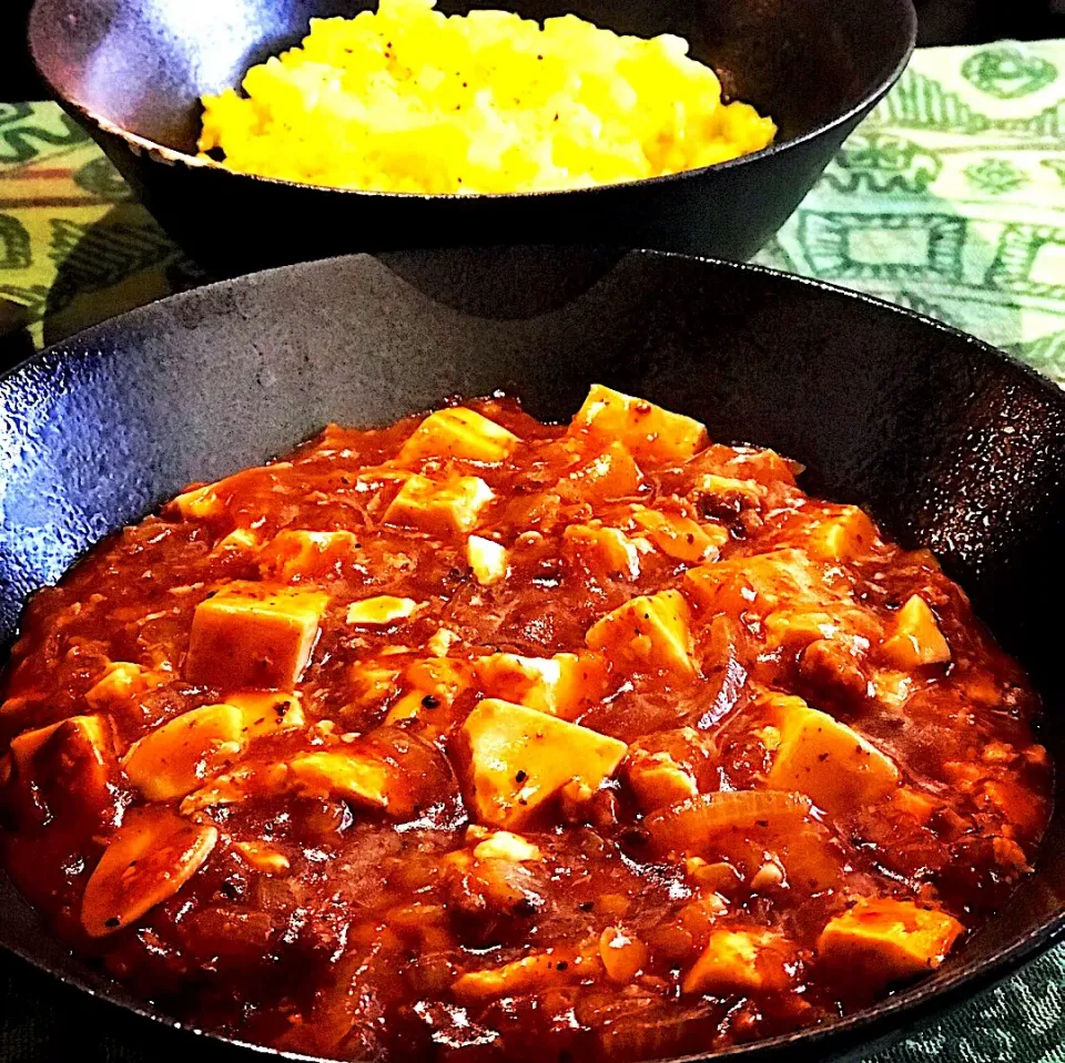 Butter Garlic Pilaf Rice with Tofu Spicy Mince Curry. (Hot). #chefemanuel. #lovecooking #homecooking|Emanuel Hayashiさん