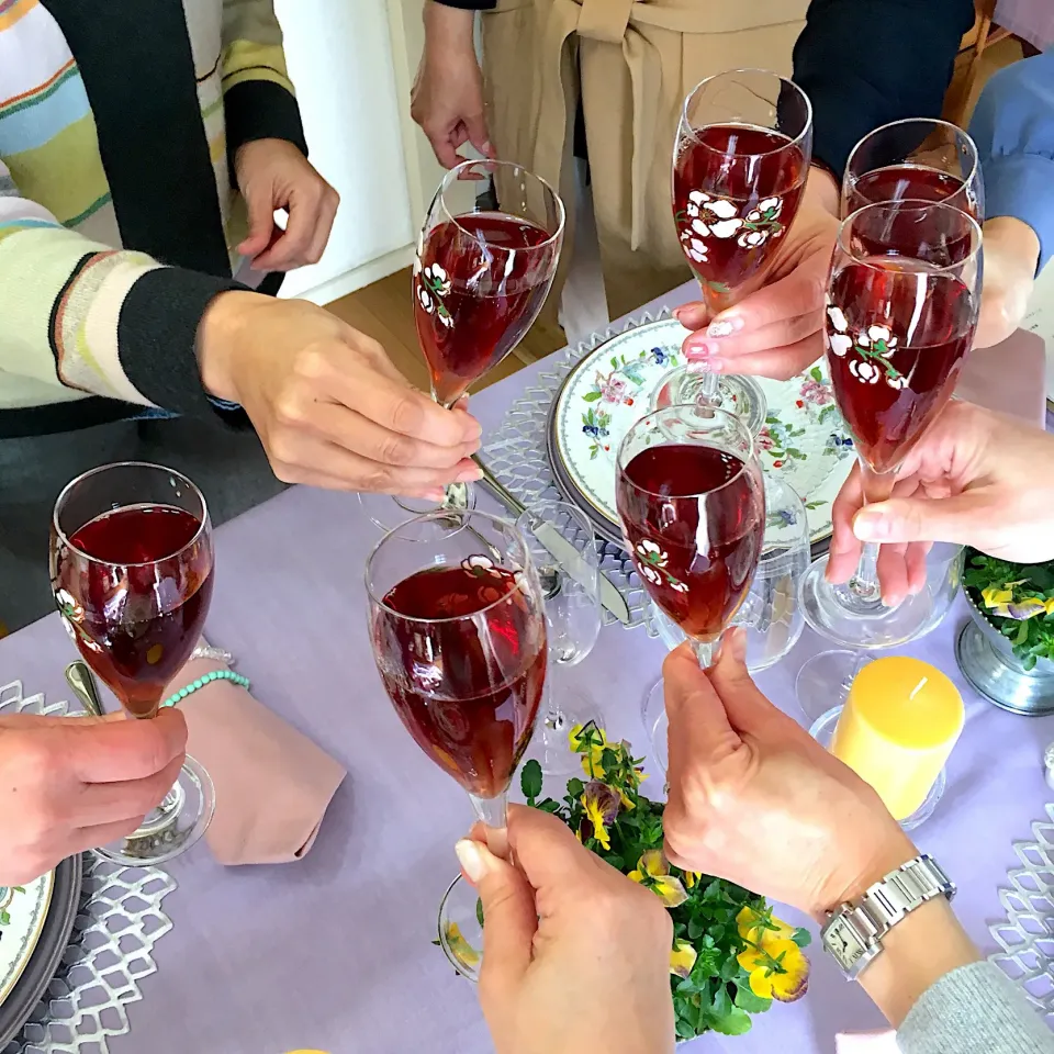 お料理教室の特別レッスンのスタートは山楂子で乾杯🥂|Pinkroseさん