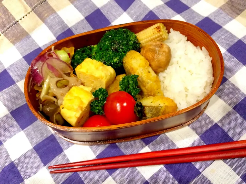 タラのカレー焼き弁当 #まげわっぱ|こんぶさん