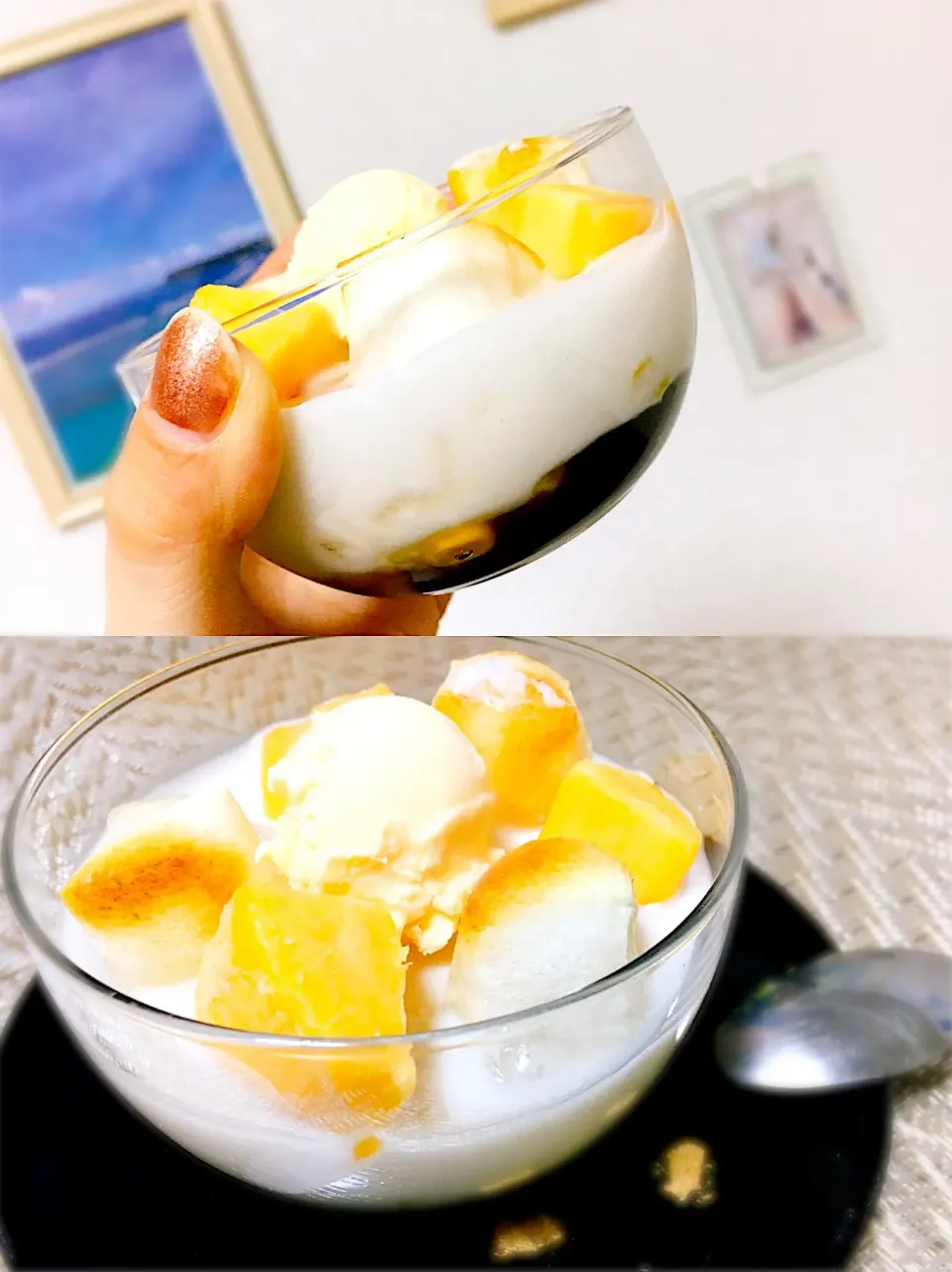 Snapdishの料理写真:鏡開きにも🍧マンゴーとココナッツシロップのチェ🍧|🐱まみちゃぴ🐶さん