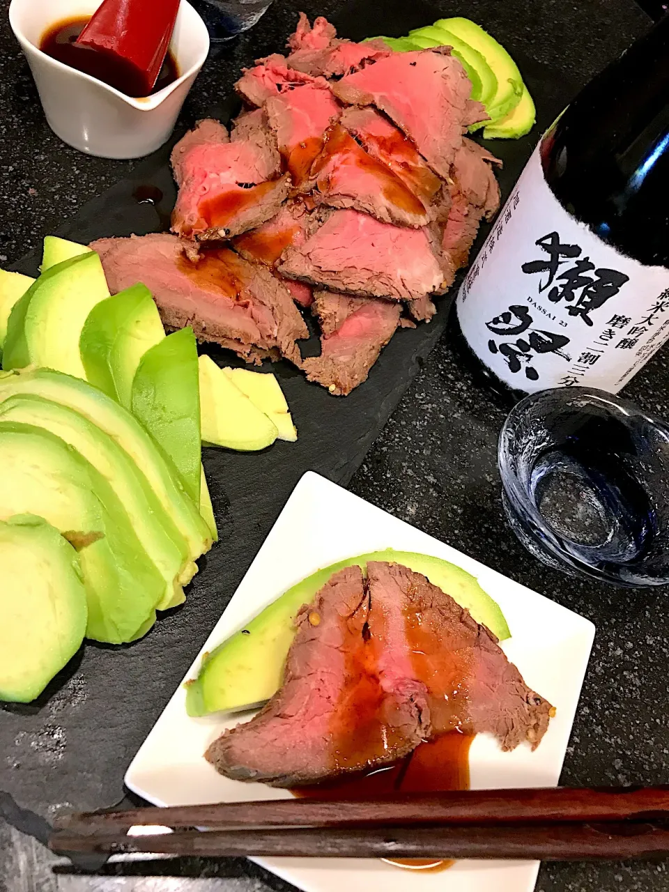 Snapdishの料理写真:ローストビーフ薄くスライス|シュトママさん