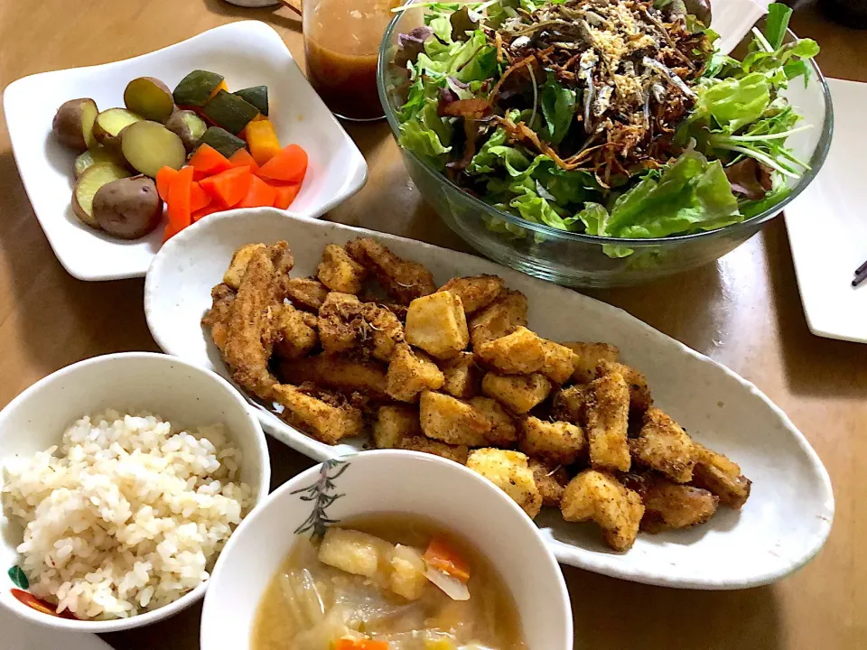 チキンスティックと高野豆腐のスパイス揚げ|横井朱里さん