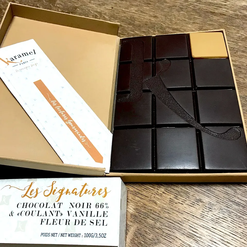 Karamel Paris - Tablette Chocolat Noir 66% & Coulant Vanille Fleur de Sel|r1990297さん