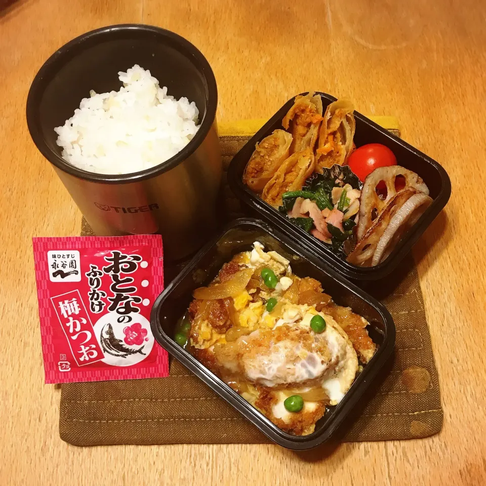 チキンカツとじ弁当🍱
 #お弁当  #弁当  #中学生男子弁当|ちっくんさん