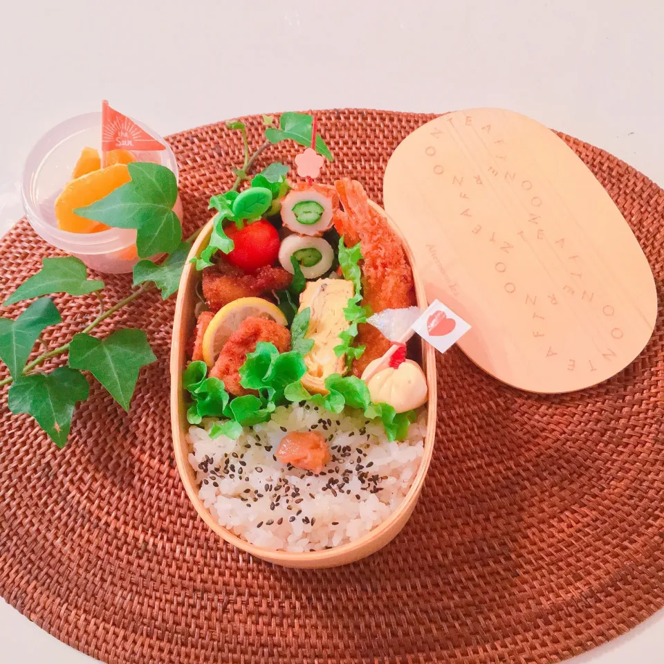 鶏の唐揚げと海老フライのお弁当|Mikaさん