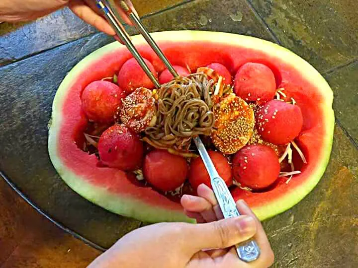 watermelon spicy noodles|CHUENCHAIさん