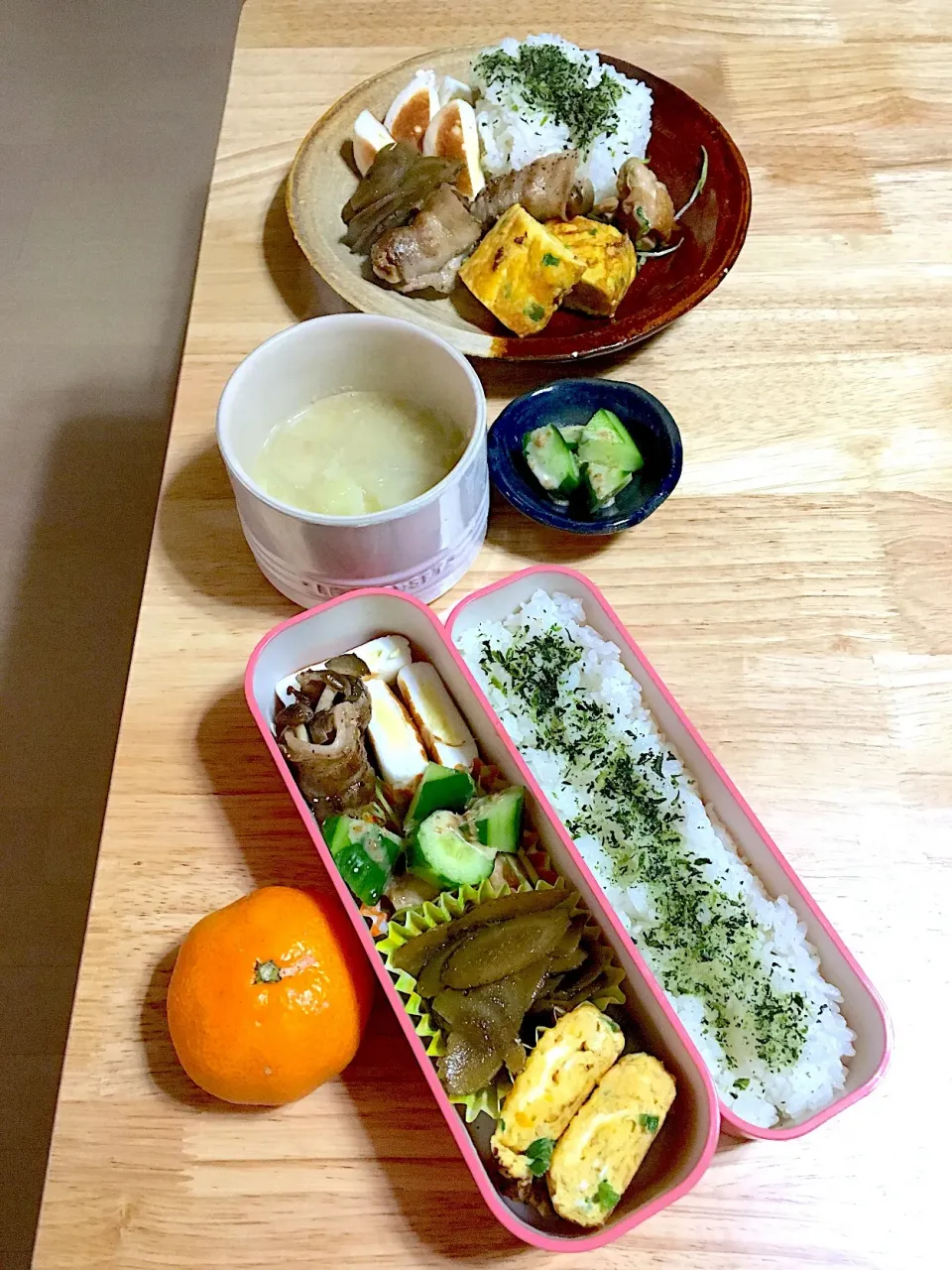 今日の自分お弁当と旦那さんプレート（○'ω'○）|さくたえさん