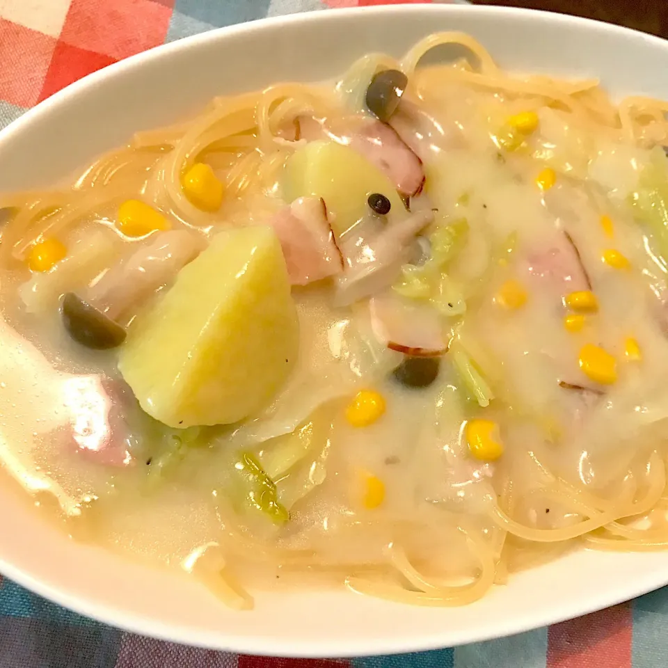 Snapdishの料理写真:クリームパスタ|純さん