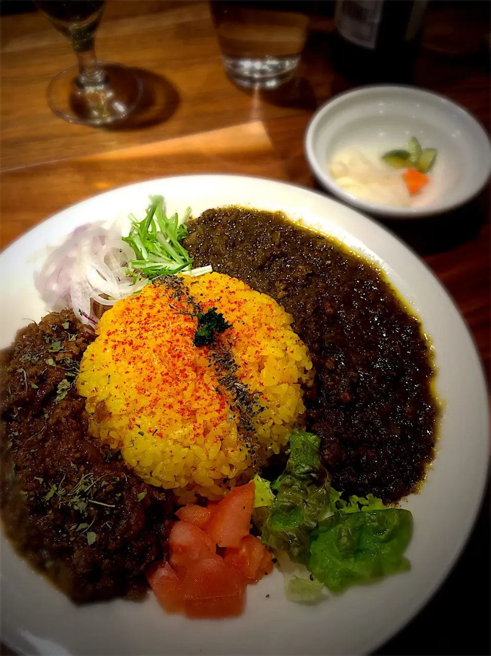 ビーフ&ポークキーマとラムキーマのあいがけカレー|makiさん