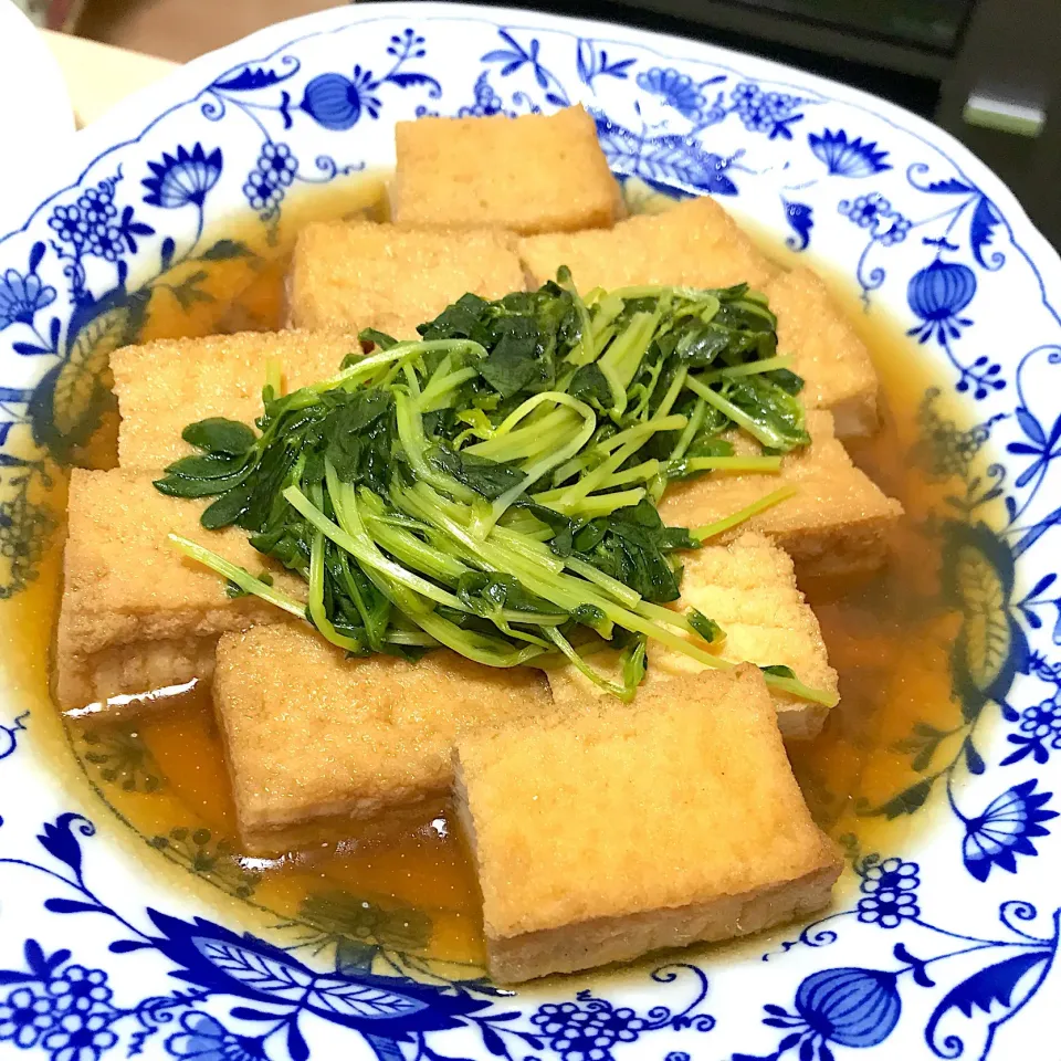 豆苗と厚揚げのさっと煮🌱|ペンクックさん