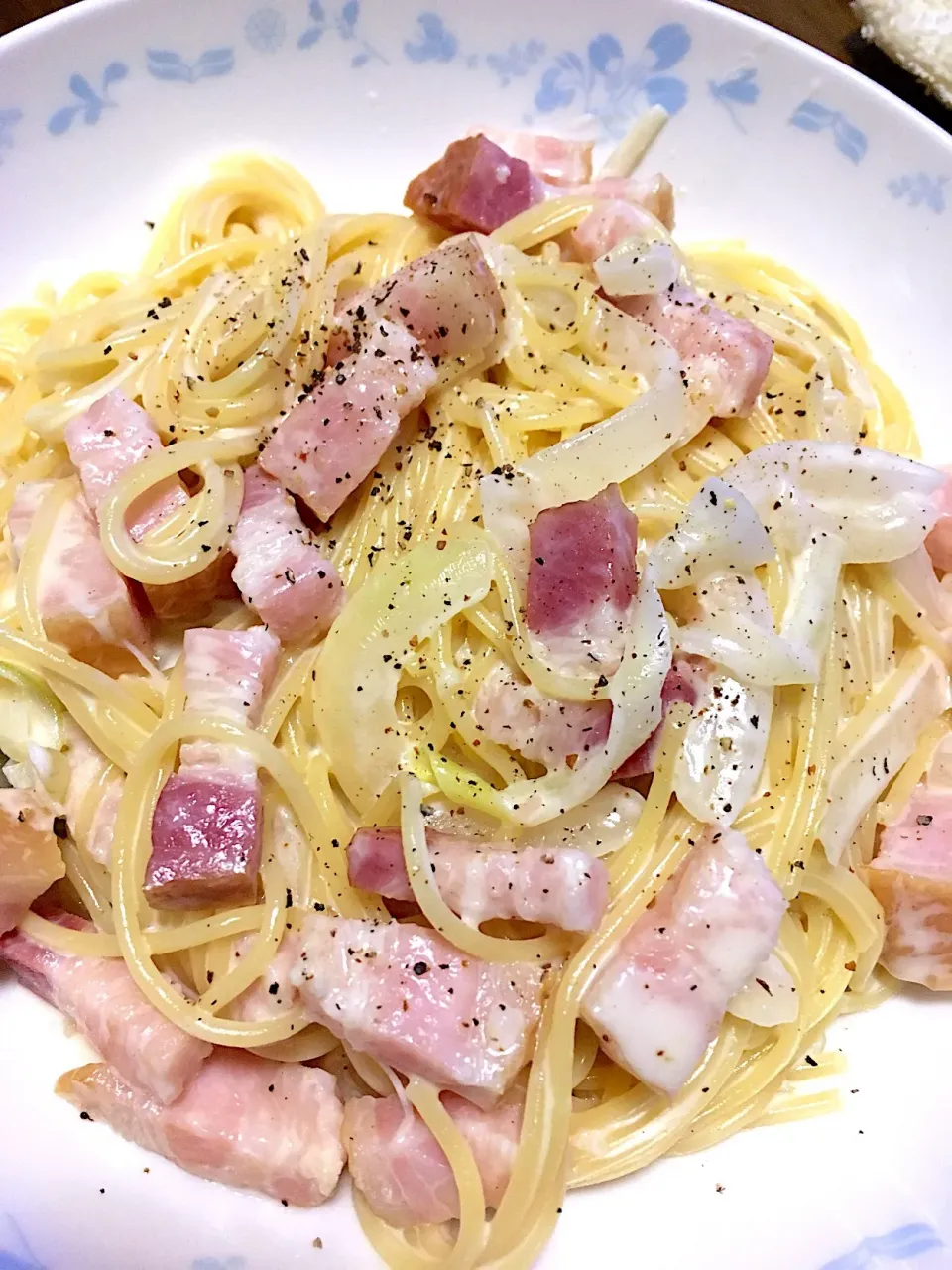 Snapdishの料理写真:#厚焼きベーコンのクリームパスタ|Kasumiさん