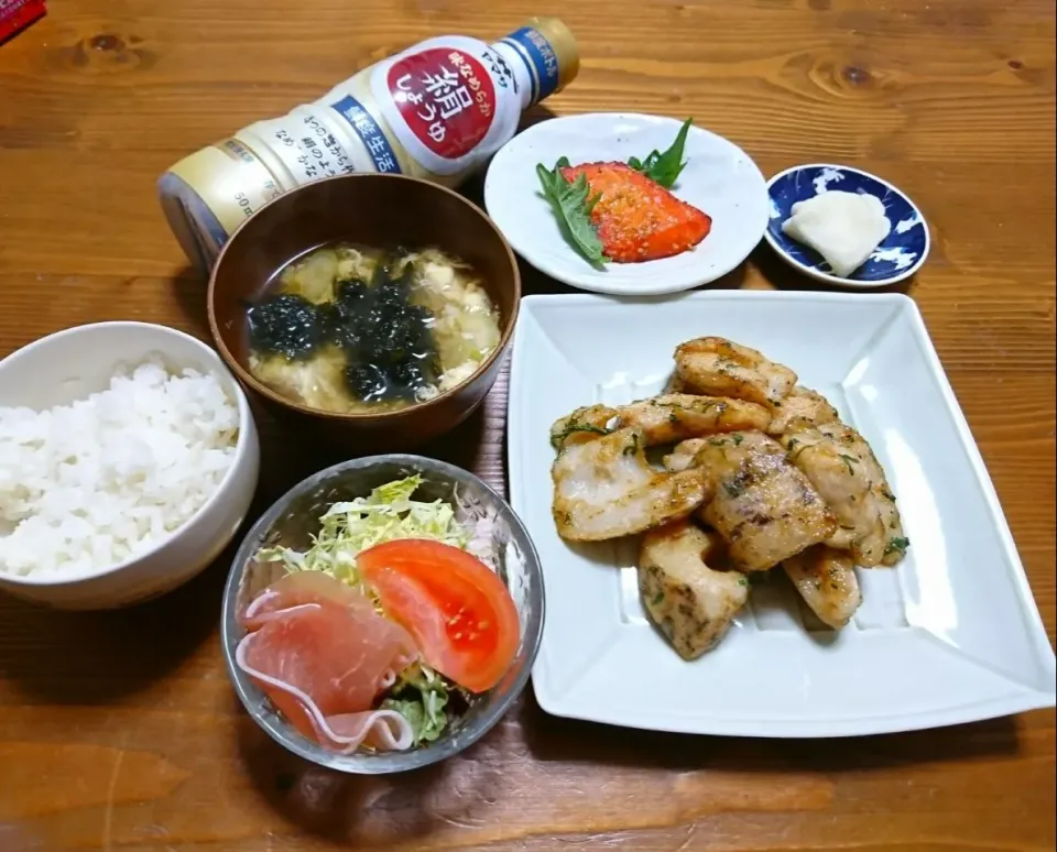 『味なめらか絹しょうゆを使って鶏肉と蓮根の梅しそ炒め&かきたま汁 風味がものすごく変わりました♪』|seri-chanさん