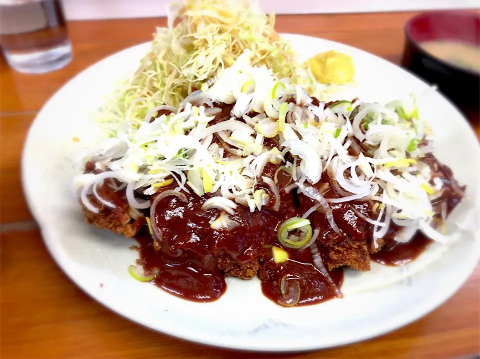 ネギ味噌ロースカツ定食|まさま〜ささん