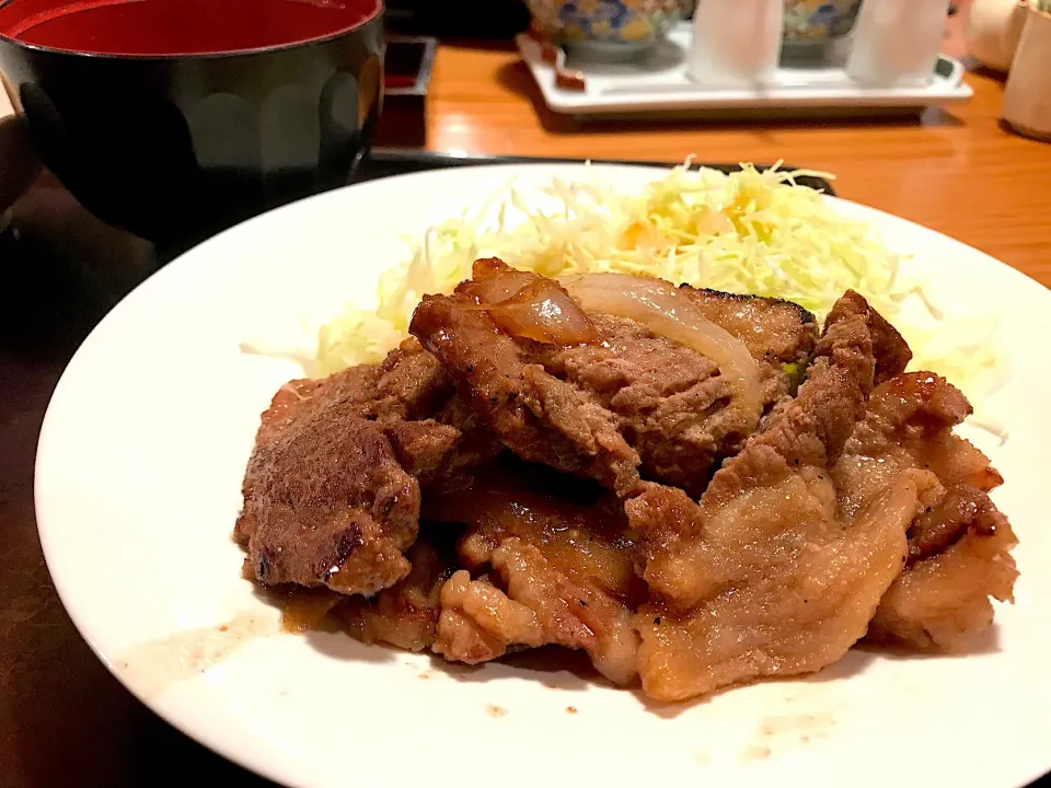 Snapdishの料理写真:明太子とご飯が食べ放題の生姜焼き！|yujiさん