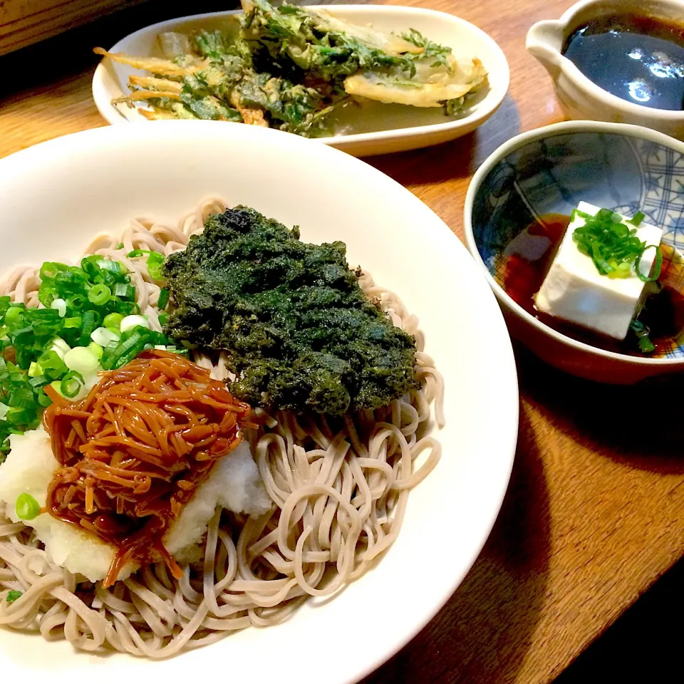 #vegan  #グルテンフリー  #シュガーフリー 
蕎麦
湯豆腐
蕎麦粉の天ぷら|makiko_aさん