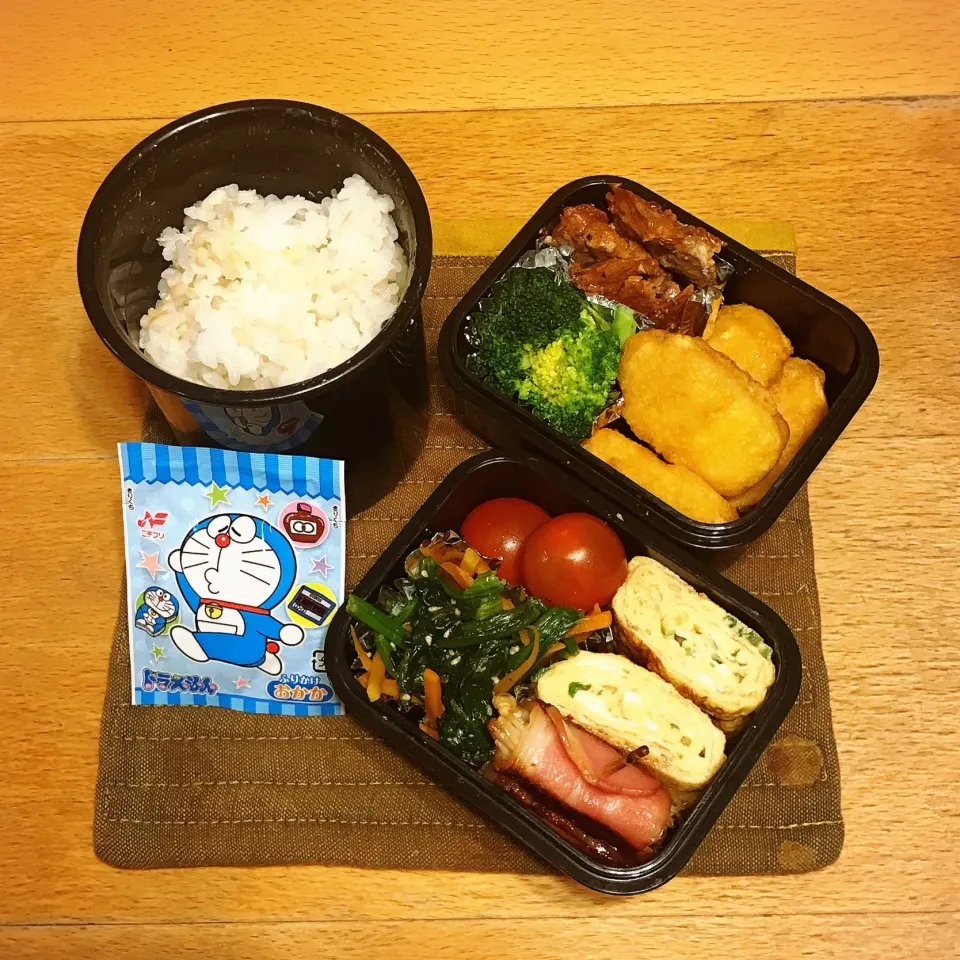 ほうれん草ナムル風弁当🍱
 #お弁当  #弁当  #中学生男子弁当|ちっくんさん