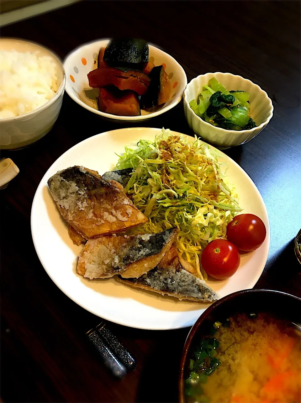 鯖の竜田揚げの晩ご飯|mikaさん