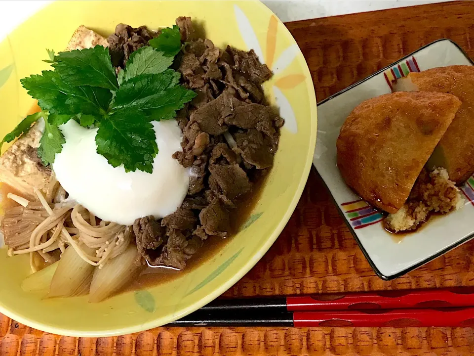 🍶肉豆腐の温玉のせ
        のどぐろのさつま揚げ|春夏秋冬さん