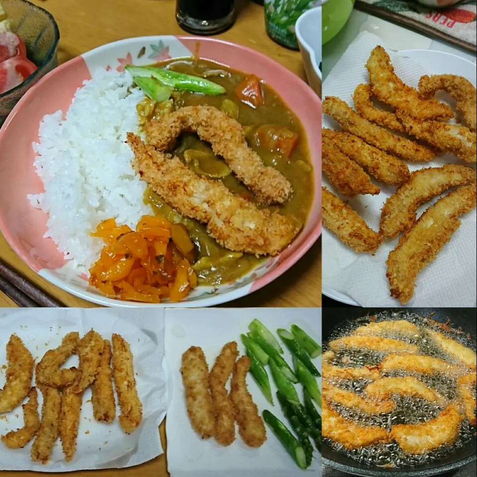 Snapdishの料理写真:２日目のカレーとフライ🎵|しまだ ちえこさん