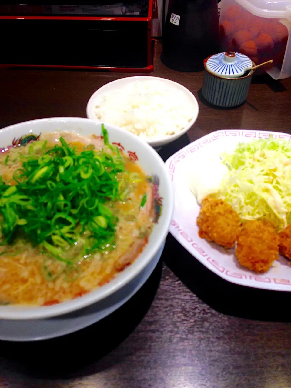 かきフライ定食こってりラーメン変更|みちっちさん