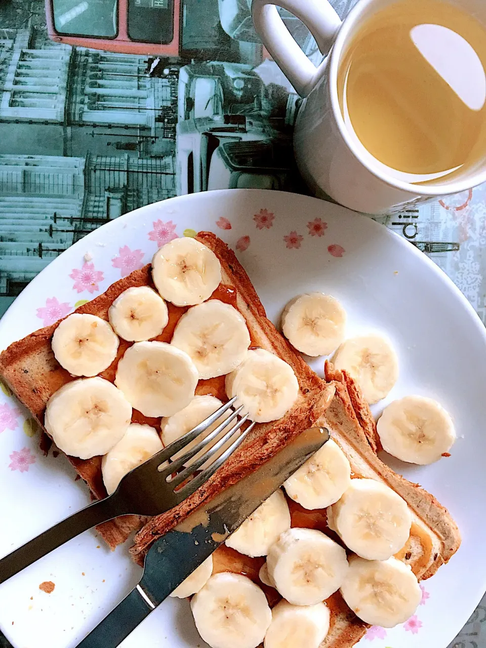 🍯🍌はちみつバナナトースト🍞|キノコ🍄さん