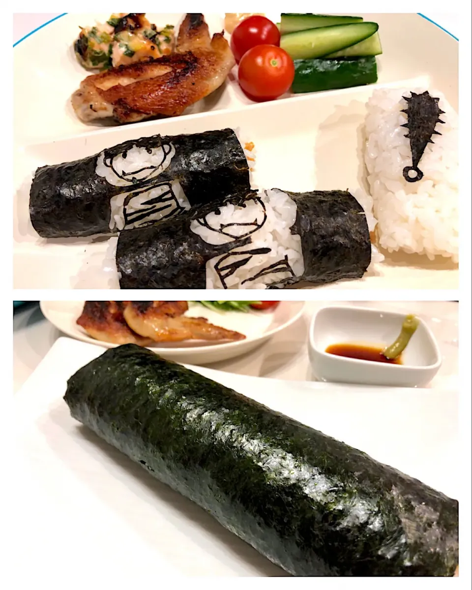 恵方巻き✨ 子ども用のは海苔アートで納豆巻き✨✨|NOBUちえさん